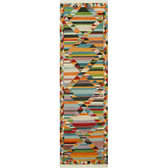 Momeni Caravan Wool Hand Woven Multi Runner 2'3" X 8'