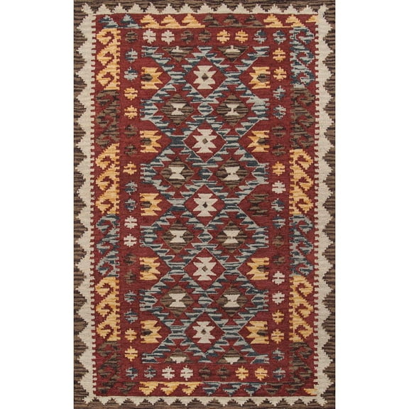 Momeni Casual Rectangle Area Rug, Red, 5' X 8'