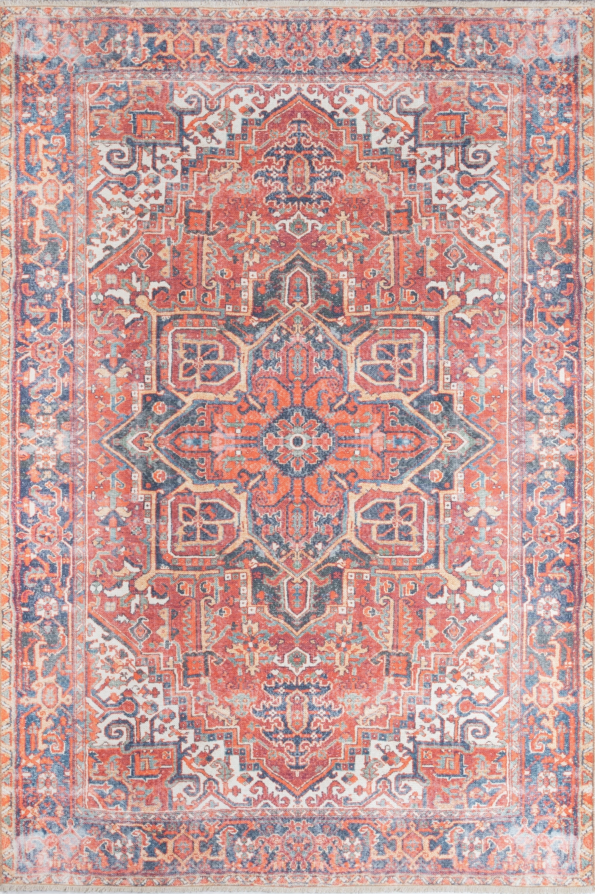 Chandler Medallion Red Synthetic 5'6"x8'6" Hand-knotted Rug