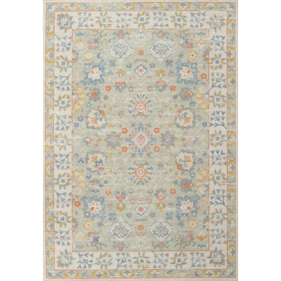Momeni Anatolia Machine Made Wool and NylonLight Blue Area Rug 9'9" X 12'6"