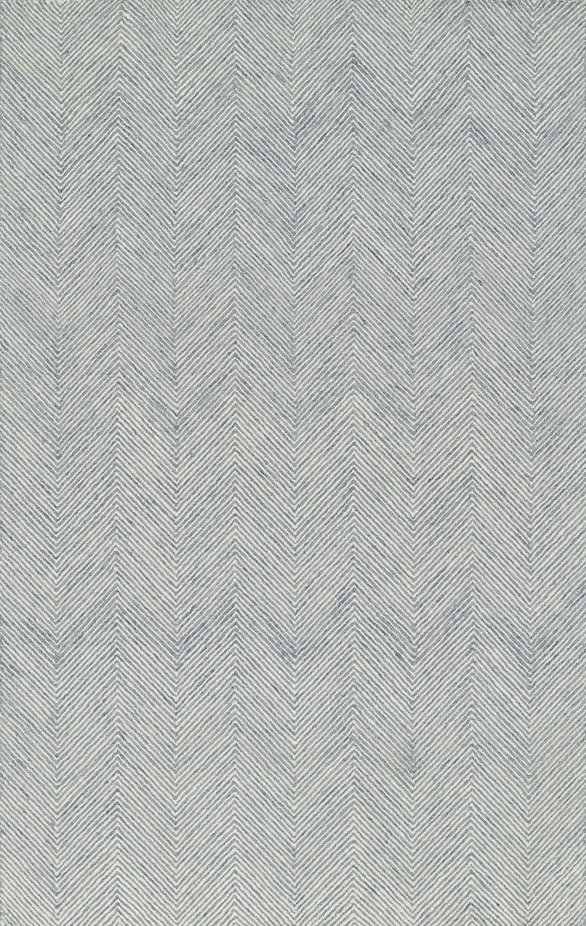 Handmade Blue Wool Herringbone 9' x 12' Area Rug