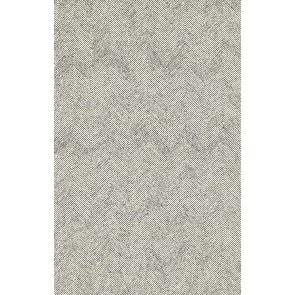 Gray Herringbone Handmade Tufted Wool Area Rug, 3'6" x 5'6"