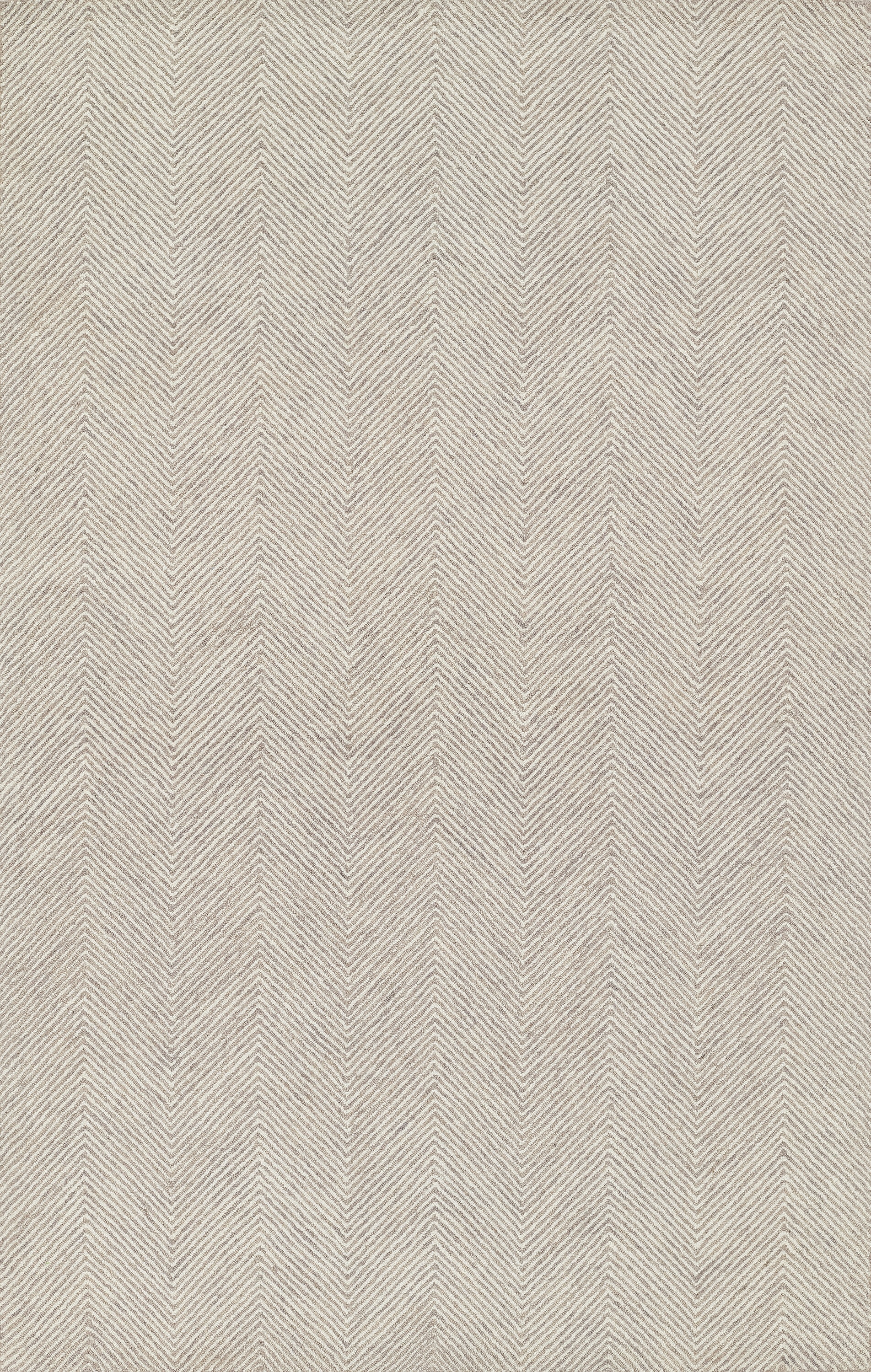 Handmade Taupe Wool-Chenille Herringbone Area Rug 5' x 8'