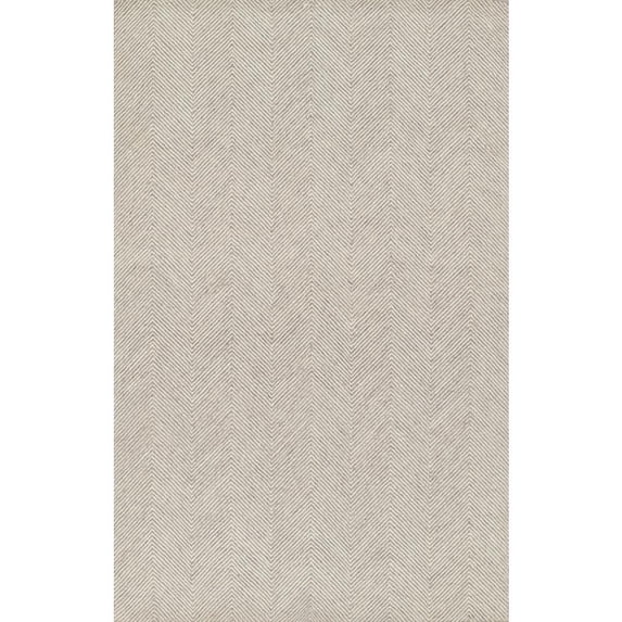 Momeni Charles Hand Tufted Wool Zig Zag Taupe Area Rug 5' X 8'