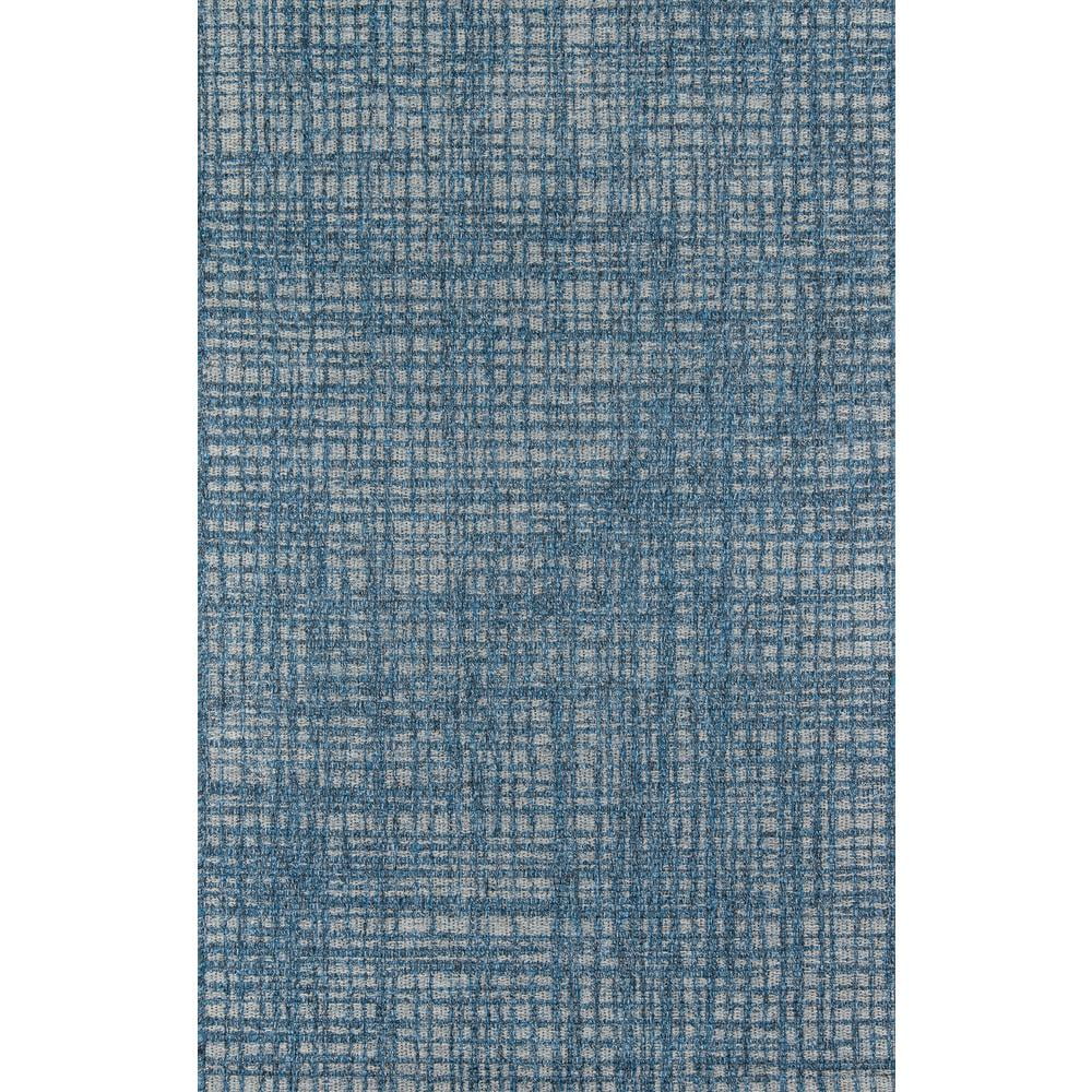 Navy Blue Geometric Synthetic Indoor/Outdoor Runner Rug