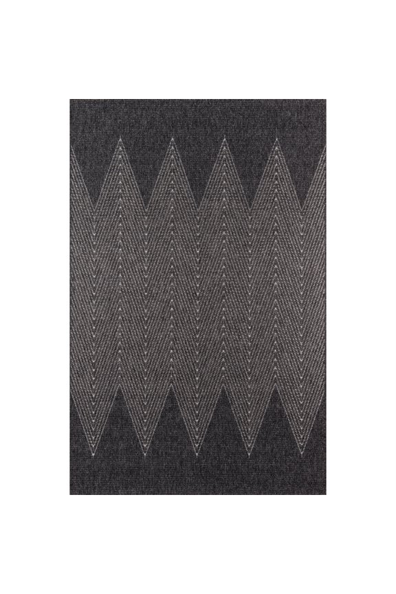Como Indoor Outdoor Rug, 2' X 6', Charcoal