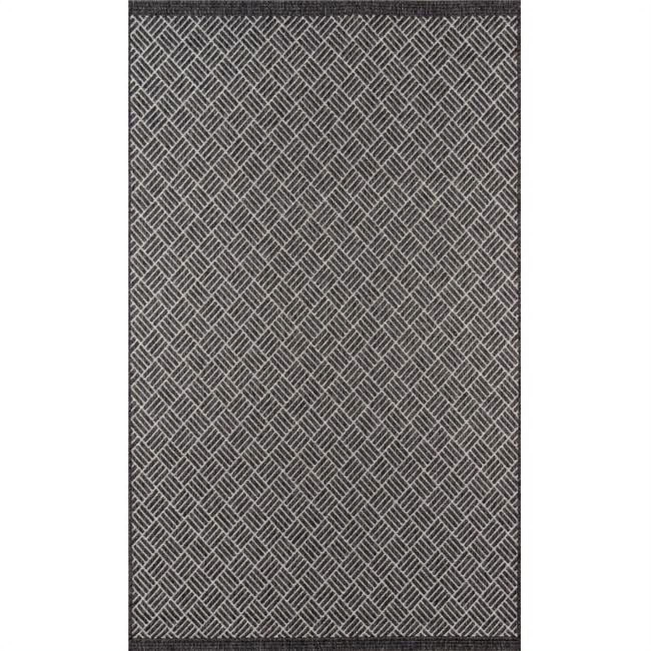 Momeni Como Polypropylene Charcoal Indoor Outdoor Runner 2' X 10'