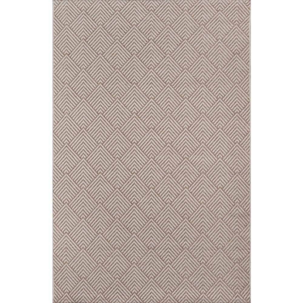 Como Tahla Easy-Care Geometric Beige Synthetic Accent Rug - 2' x 3'