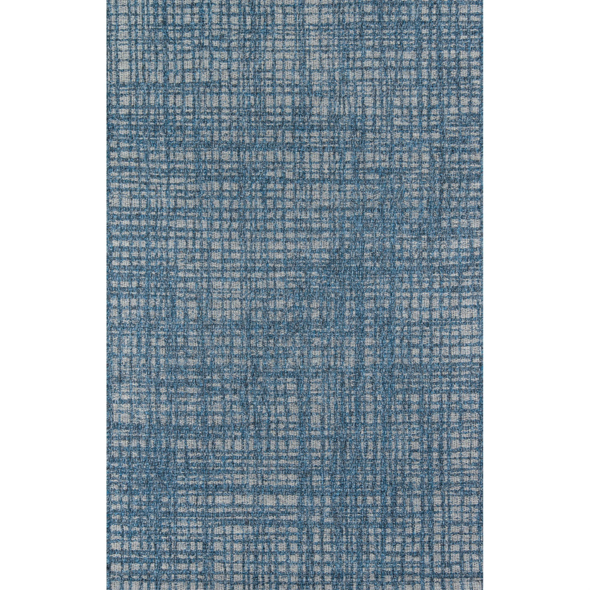 Geometric Blue Rectangular Easy-Care Wool Blend Area Rug