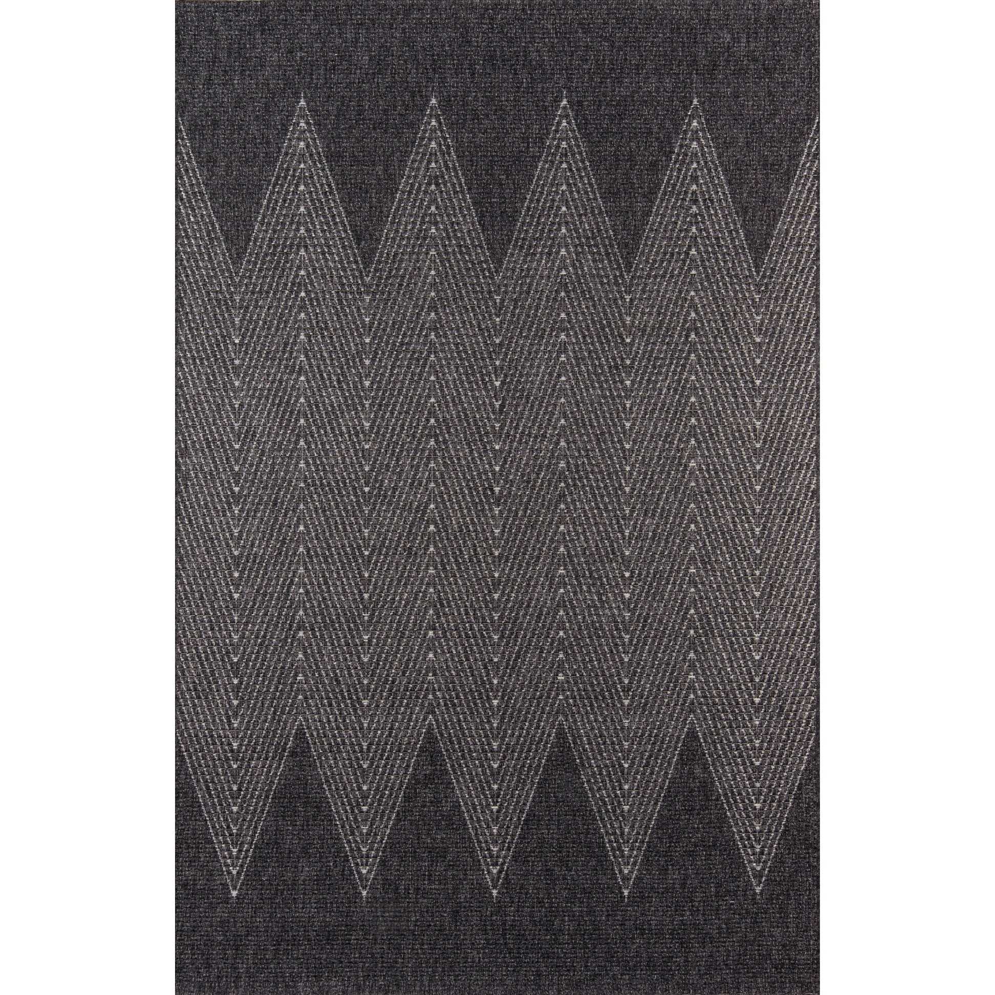 Como Charcoal Geometric 2' x 3' Synthetic Indoor/Outdoor Rug
