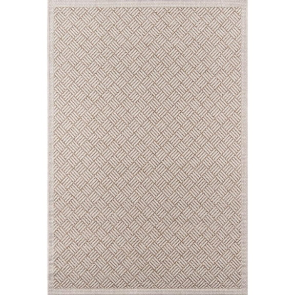Momeni Como Polypropylene Machine Made Tan Indoor Outdoor Rug 2'7" X 7'6"