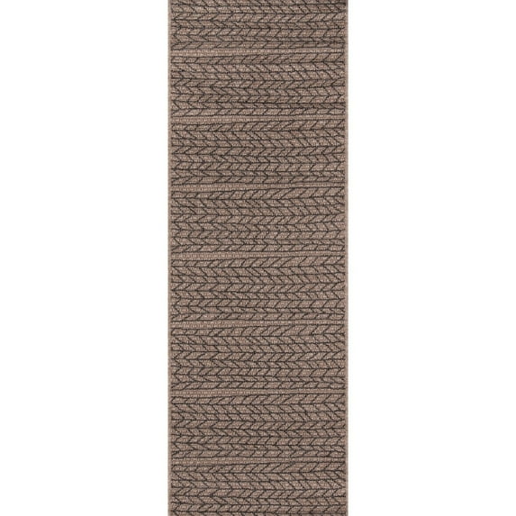 Momeni Como Polypropylene Machine Made Tan Indoor Outdoor Rug 2'7" X 7'6"