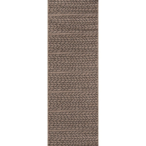 Momeni Como Polypropylene Machine Made Tan Indoor Outdoor Rug 2'7" X 7'6"