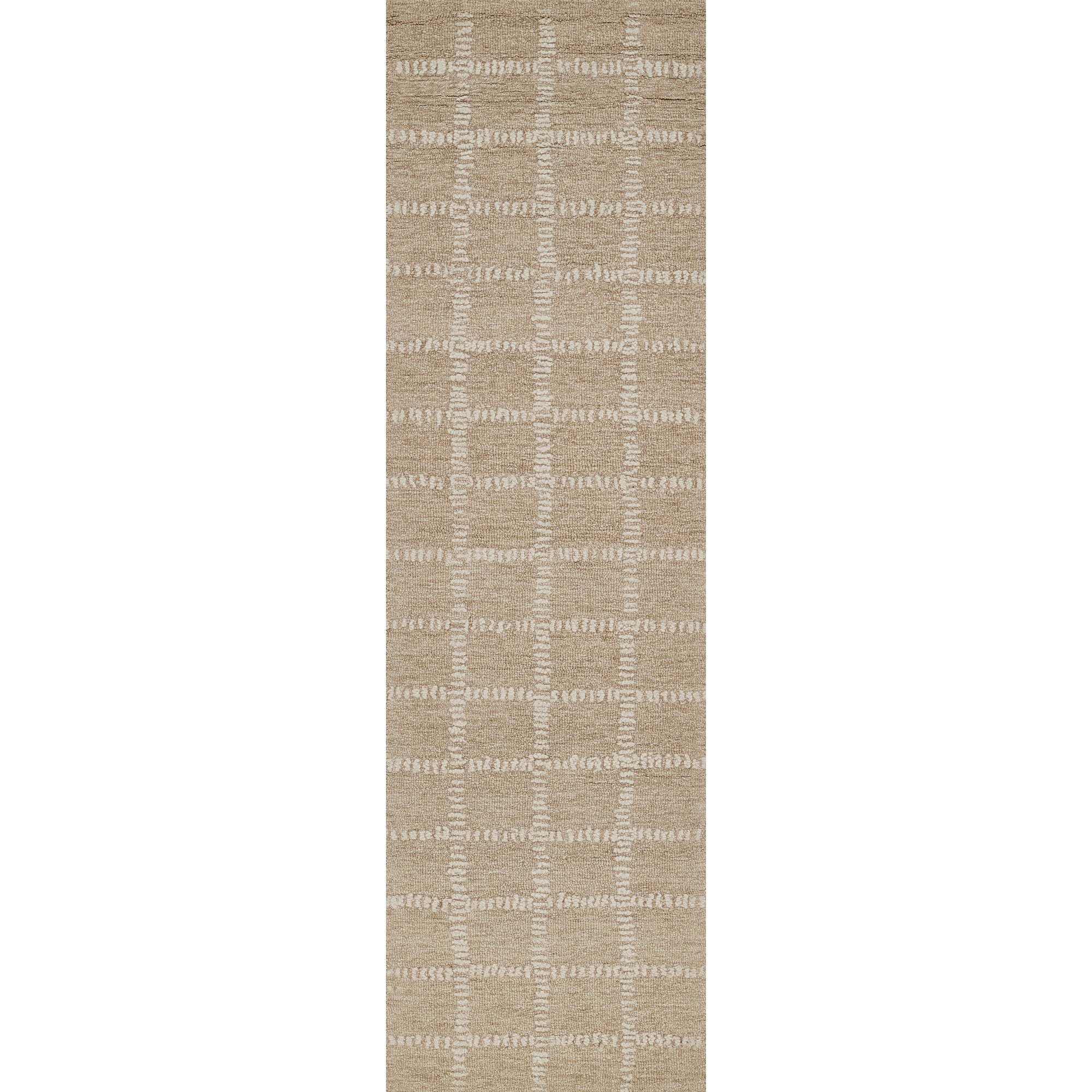 Beige Hand-Tufted Wool Rectangular Area Rug, 3'6" x 5'6"