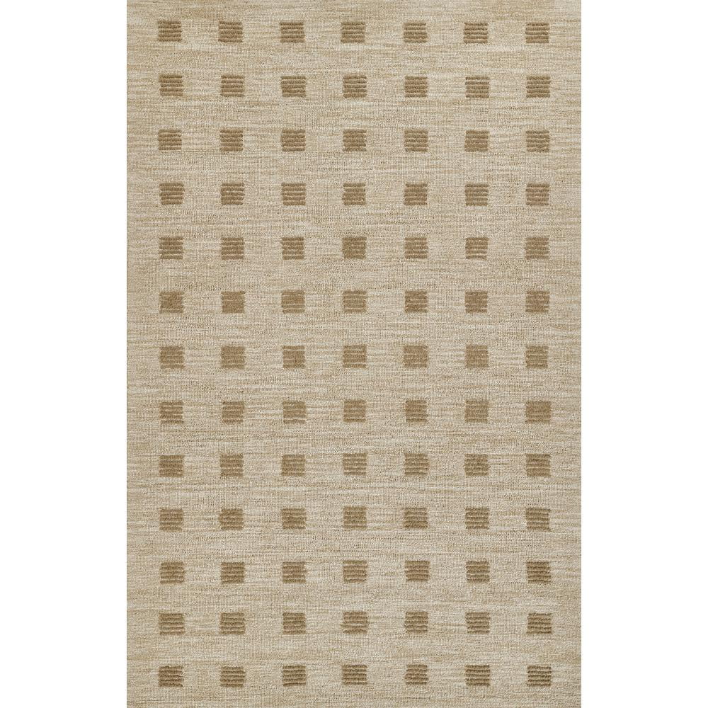 Natural Beige Hand-Tufted Wool Geometric Rug 3'6" x 5'6"
