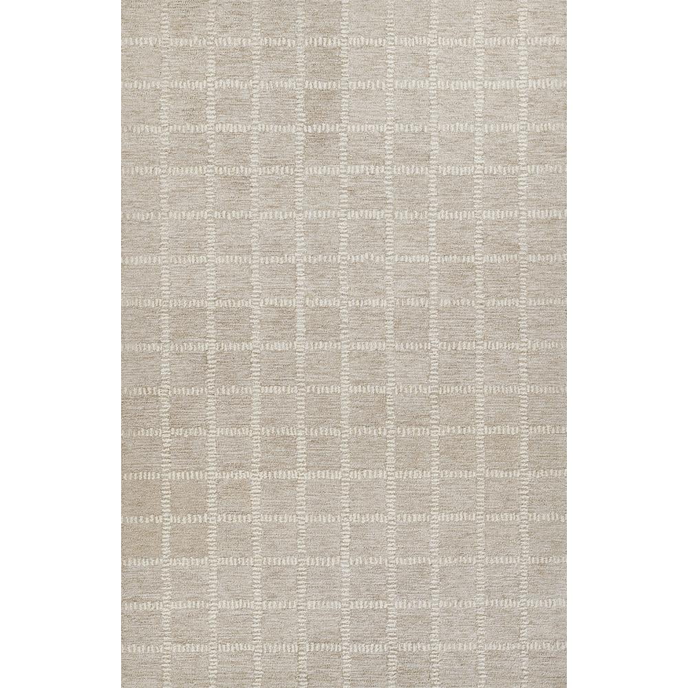 Beige Hand-Tufted Wool Rectangular Area Rug, 3'6" x 5'6"