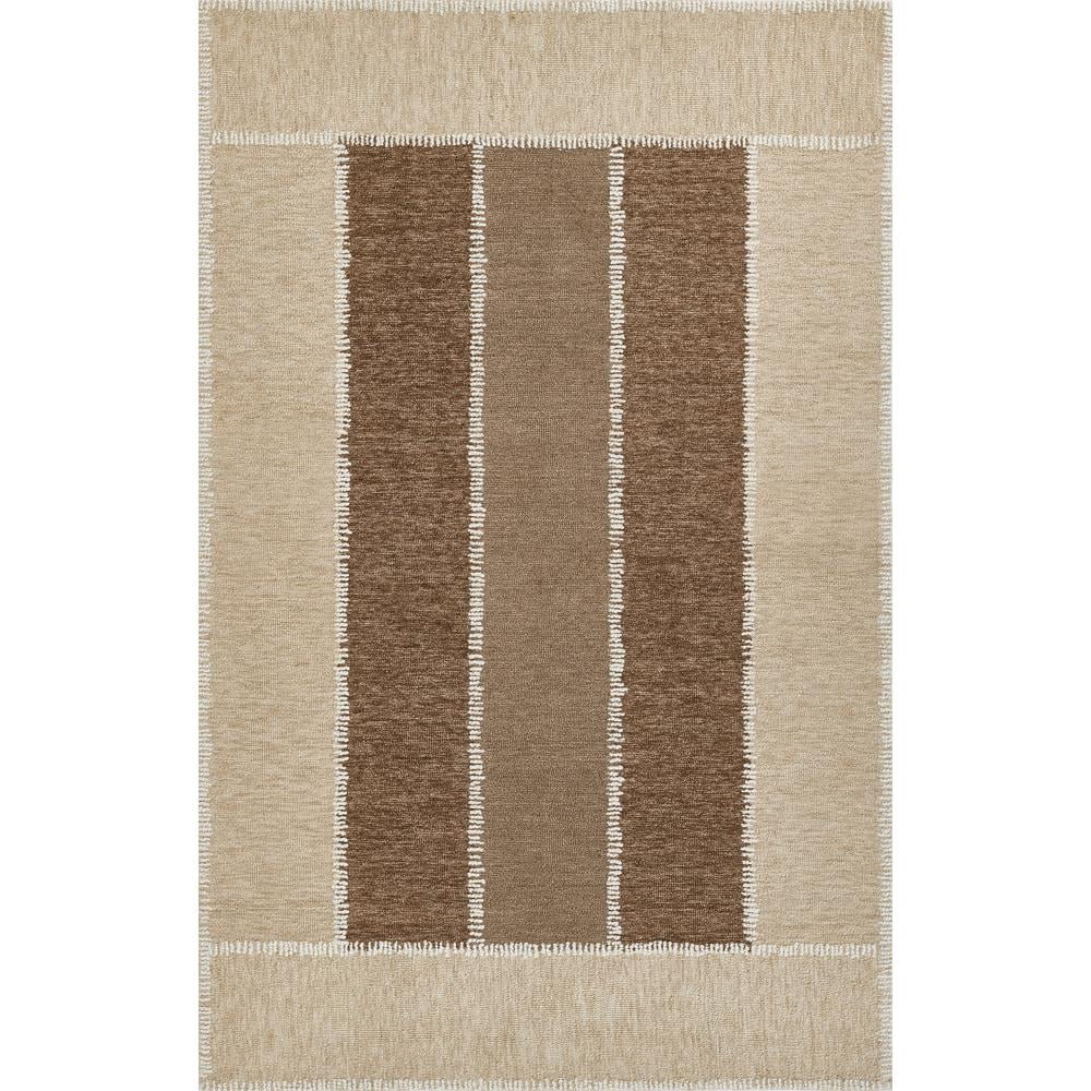 Beige and Brown Handmade Wool Tufted Rectangular Rug