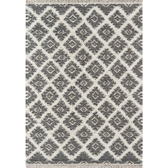 Momeni Harper Hand Hooked Wool Black Area Rug 5' X 7'