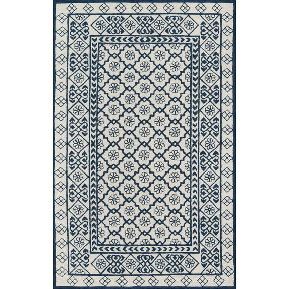 Momeni Newport Geometric Modern Area Rugs, Blue,9'x12'