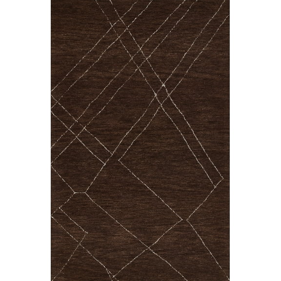 Momeni Everett Hand Tufted Wool Geometric Brown Area Rug 9' X 12'