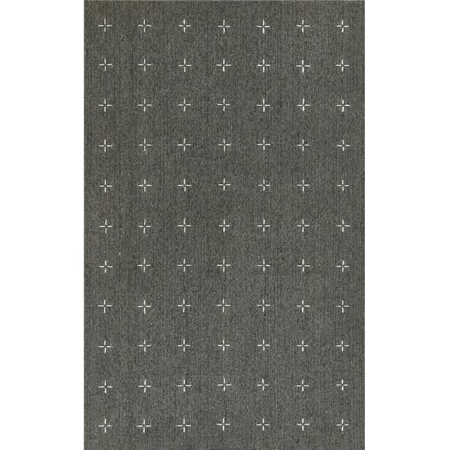 Handmade Charcoal Wool and Synthetic Rectangular Rug