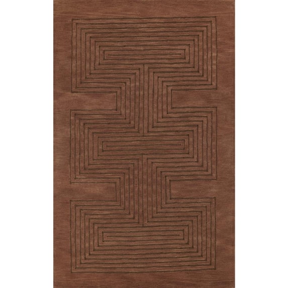 Momeni Simba Hand Tufted Wool Geometric Copper Area Rug 2' X 3'