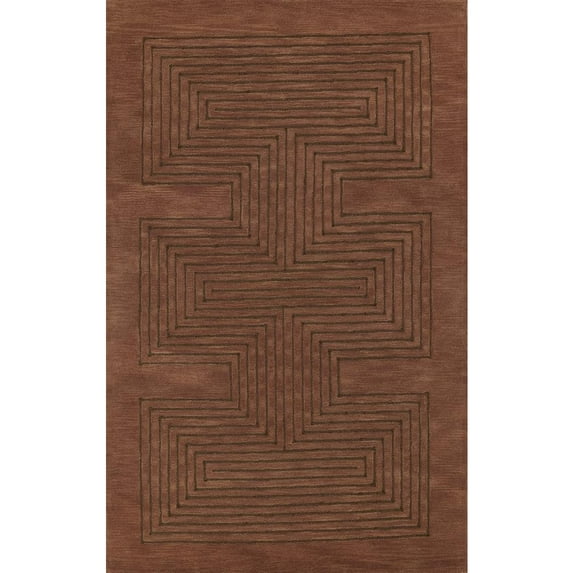 Momeni Simba Hand Tufted Wool Geometric Copper Area Rug 8' X 10'