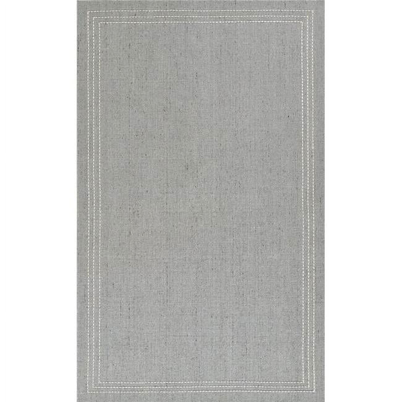 Oliver Light Blue Hand-Loomed Wool and Viscose Rug