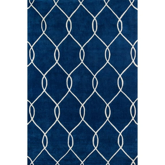 Momeni Contemporary Rectangle Area Rug, Navy, 5' X 7'6"