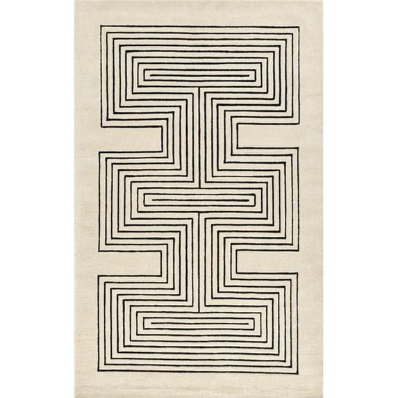 Momeni Contemporary Rectangle Area Rug, White, 5' X 8'