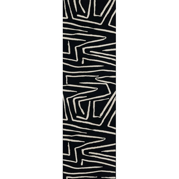 Momeni Noho Polyester Black Area Rug 2'3" X 7'6" Runner
