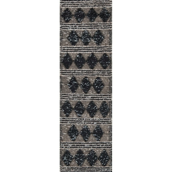 Momeni Andes Hand Woven Wool and Viscose Charcoal Runner 2'3" X 8'