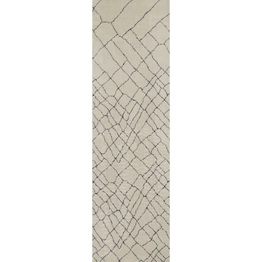 Momeni Contemporary Runner Area Rug, Ivory, 2'3" X 7'6" Runner