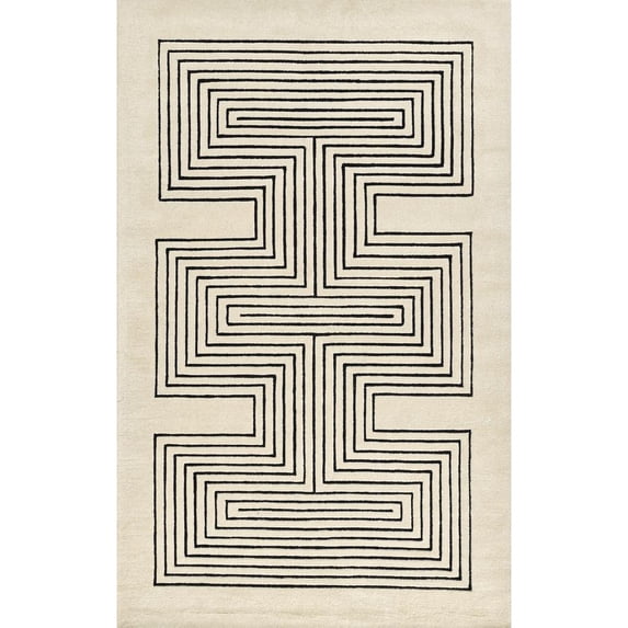 Momeni SIMBASIM-3WHT2680 2 ft. 6 in. x 8 ft. Simba Hand Tufted Runner Rug, White