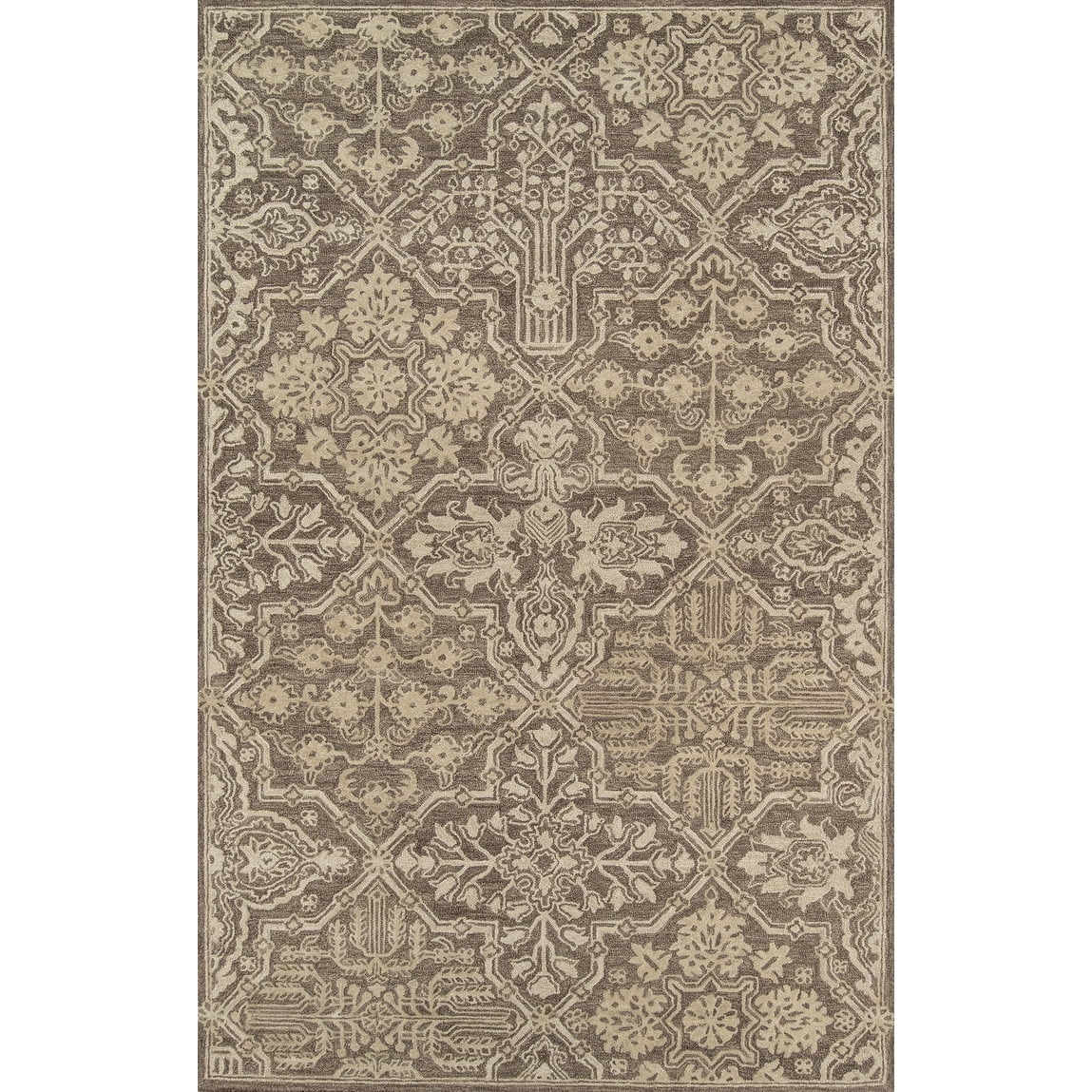 Regal Medallion 24" Hand-Tufted Wool Accent Rug in Brown