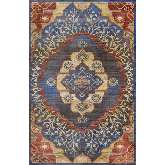 Momeni Cypress Polyester Machine Made Charcoal Area Rug 4' X 6'