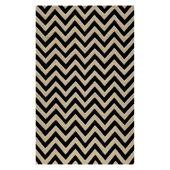 Momeni Delhi Chevron Modern Area Rugs, Black 3'6" X 5'6"