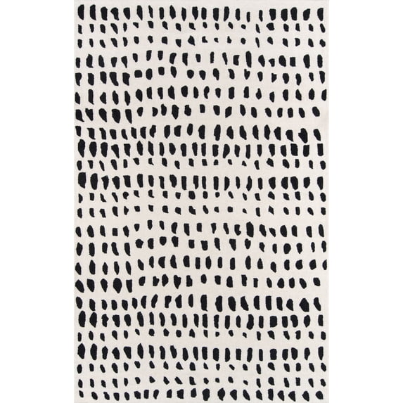 Momeni Delmar Boho Dots Hand Tufted Wool Ivory Area Rug 3'6" X 5'6"