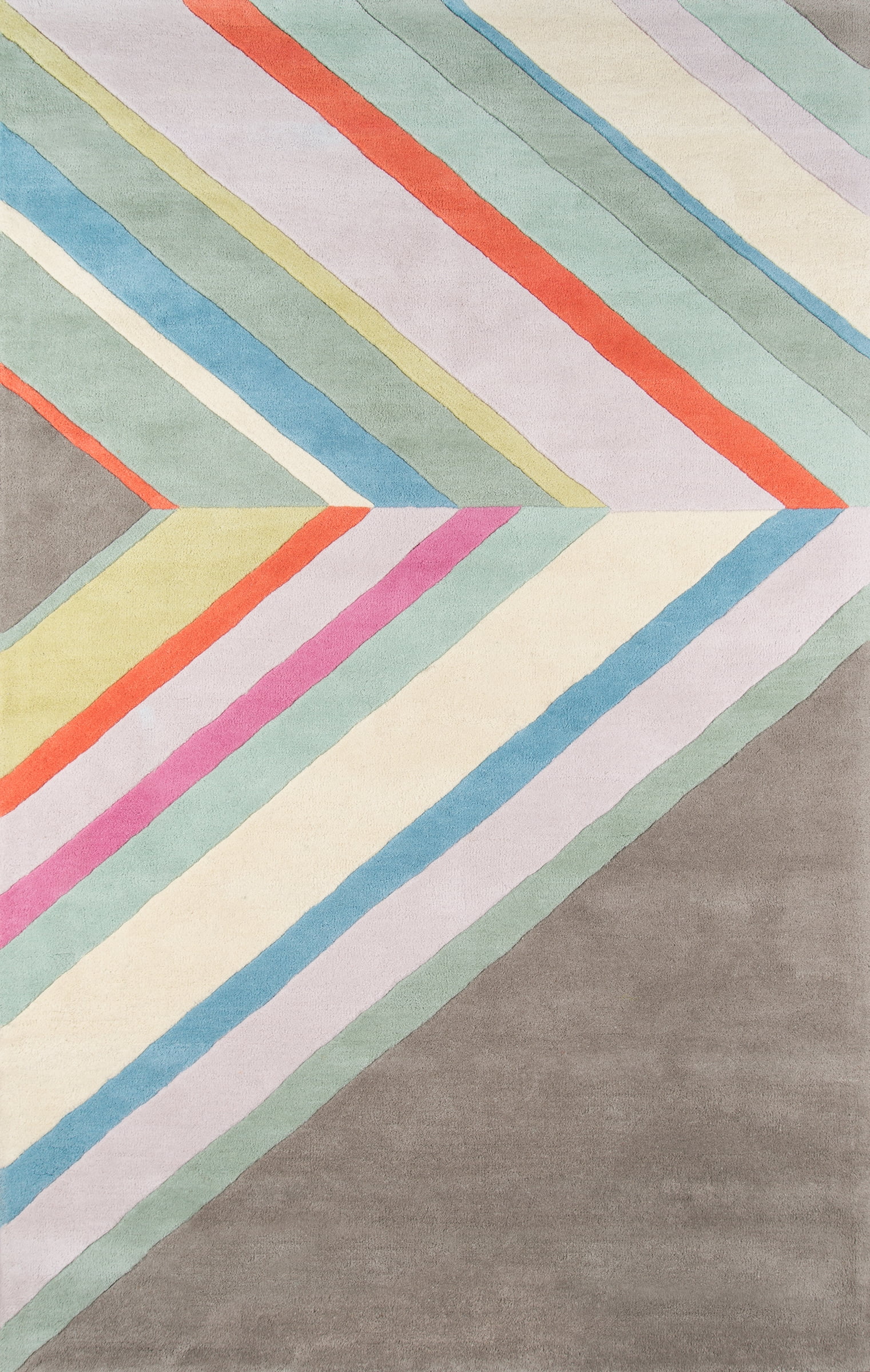 Contemporary Striped Hand-Tufted Wool Area Rug in Gray 3'6" x 5'6"