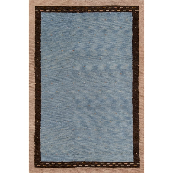 Momeni Desert Gabbeh 5'3" X 8' Transitional Hand Knotted Wool Rug in Slate