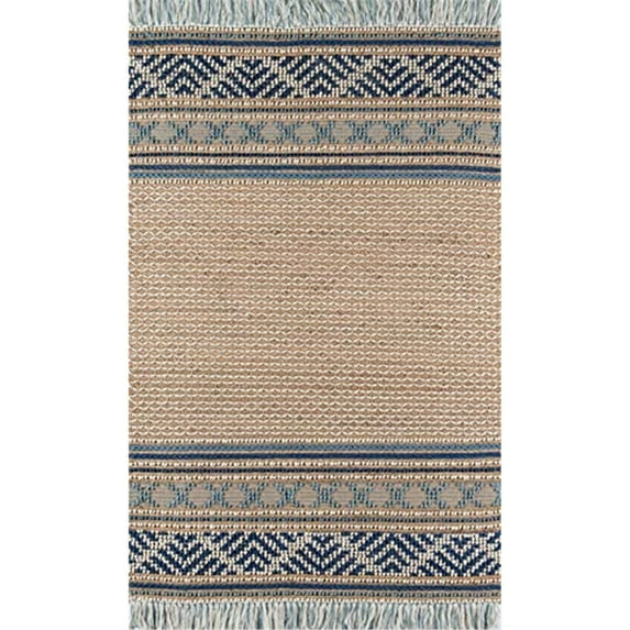Momeni Esme Wool and Cotton Hand Woven Blue Area Rug 8' X 10'