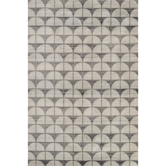 Momeni Edition Geometric Polyester Charcoal Area Rug, 2'2" x 7'7" Runner Rug for Living Room, Dining Room, Bedroom, Hallways, and Kitchen