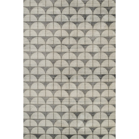 Momeni Edition Geometric Polyester Charcoal Area Rug, 7'9" x 9'10" Sized Rug for Living Room, Bedroom, Dining Room, and Kitchen