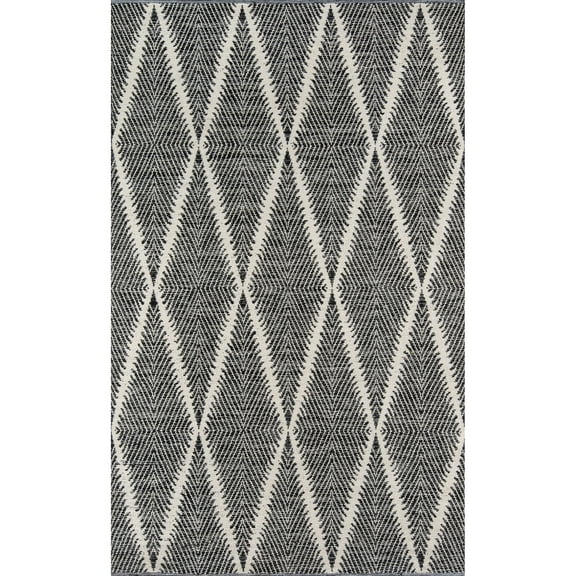 Skyline Decor Erin Gates by  River Beacon Hand Woven Indoor Outdoor Rug Black 2'3" x 8' Runner 8' Runner Scandinavian,Mid-Century Modern