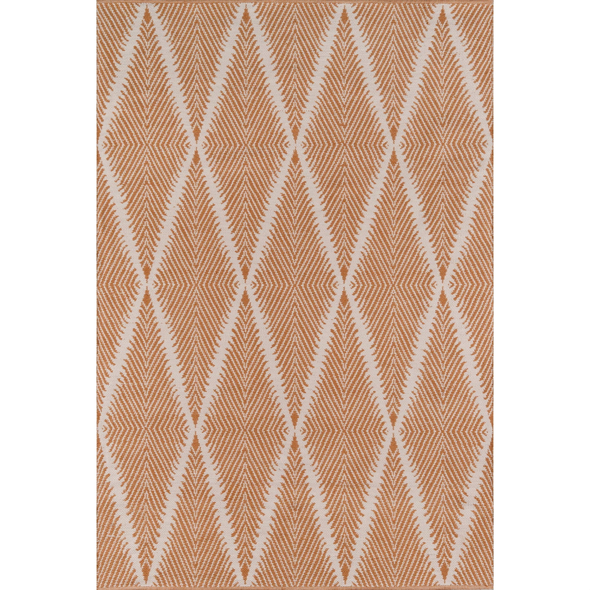 Handwoven Orange Diamond Pattern Runner Rug, 2'3" x 8'