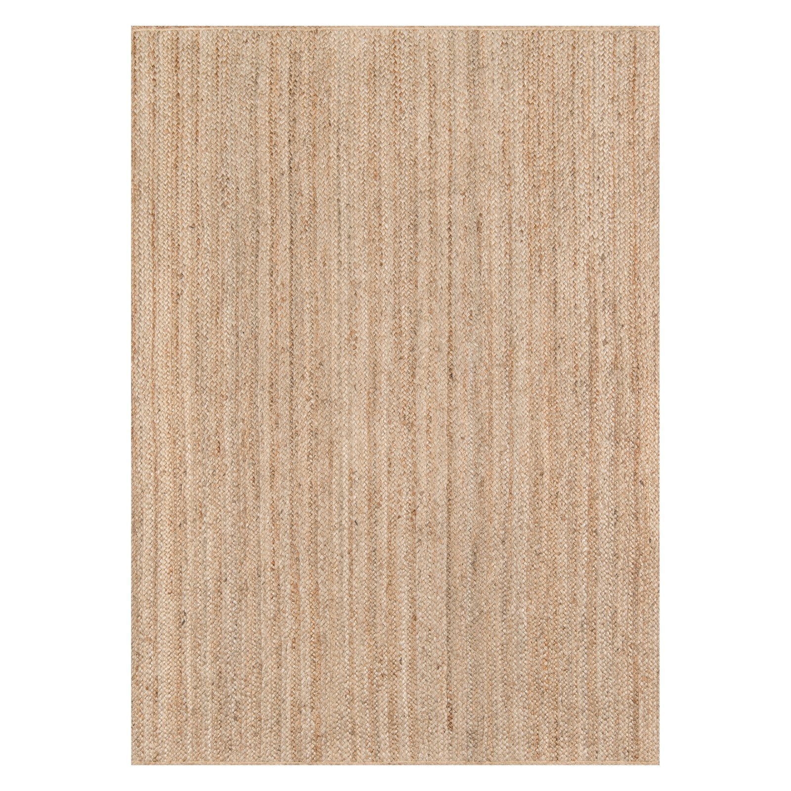 Braided Brown Wool 5' x 7' Reversible Rectangular Rug