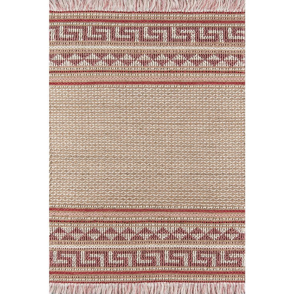 Esme Pink and Beige Wool Cotton Geometric Runner Rug