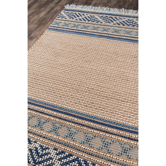 Momeni Esme Wool and Cotton Hand Woven Blue Area Rug 3'9" X 5'9"