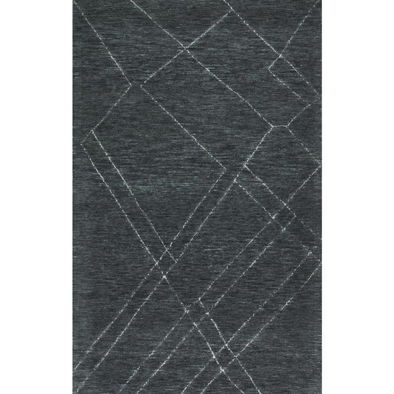Momeni Everett Hand Tufted Wool Geometric Blue Area Rug 9' X 12'