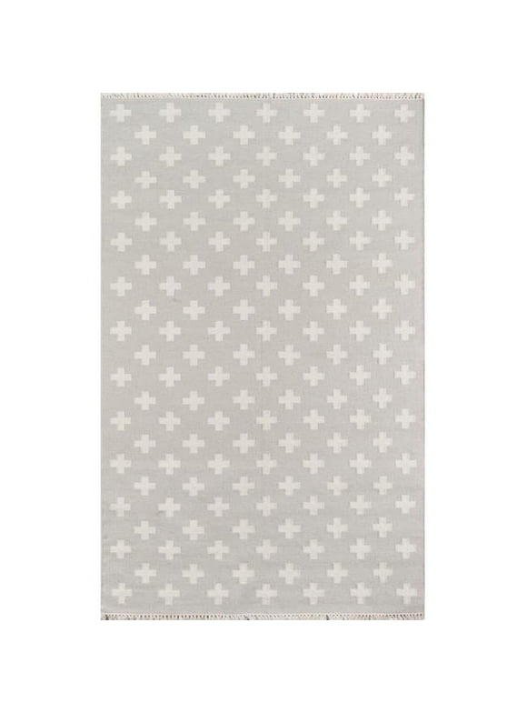 Momeni Flat Weave Geometric Modern Area Rugs, Gray